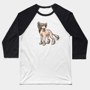 Dog - Chinese Crested - Hairless - Pink and Brown Baseball T-Shirt
